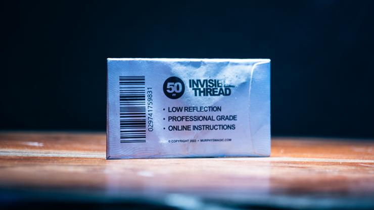 Invisible Thread 50 ft packet, low-reflection invisible thread for magicians