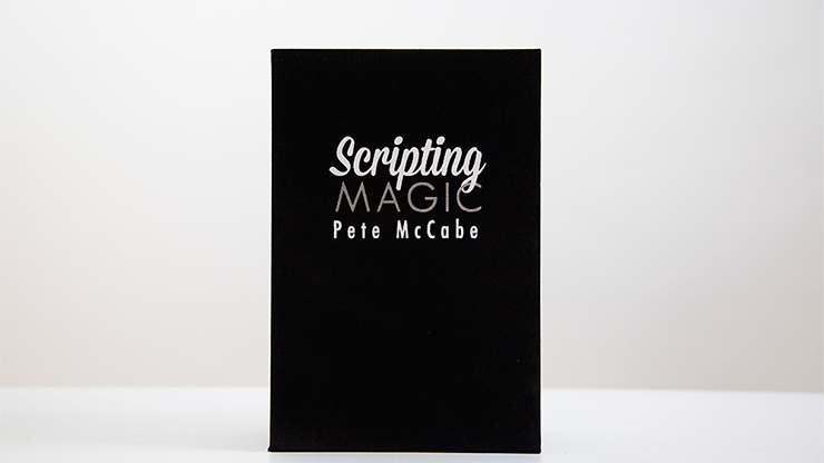 Scripting Magic by Pete McCabe, a black hardcover book about writing scripts for magic tricks