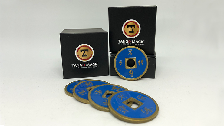 Expanded Shell Chinese Coin made in Brass (Blue)
