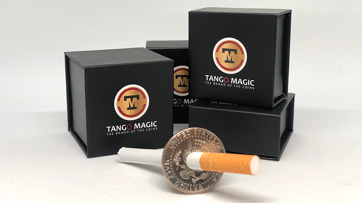 Cigarette Through Half Dollar (Two Sided) (D0015)