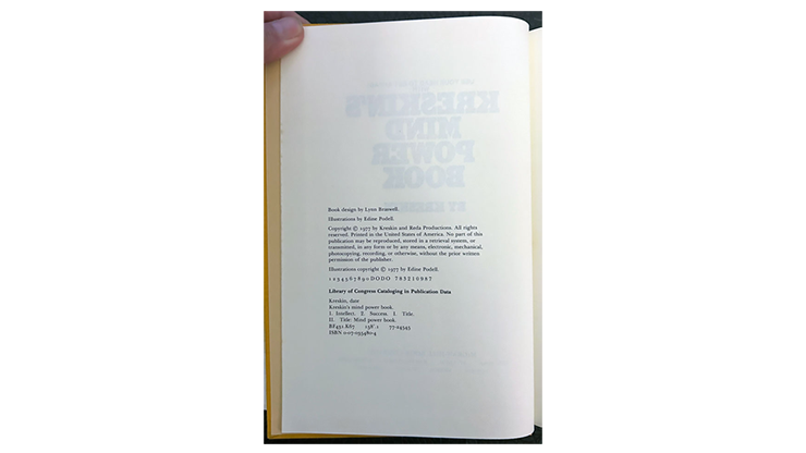 Kreskin's Mind Power Book, photo 2