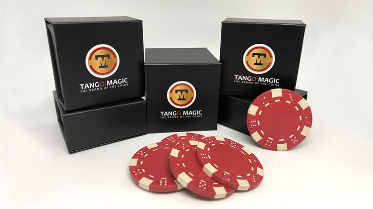 Expanded Shell Poker Chip Red plus 4 Regular Chips (PK001R)