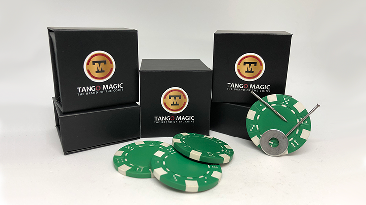 Magnetic Poker Chip Green plus 3 regular chips (PK003G)