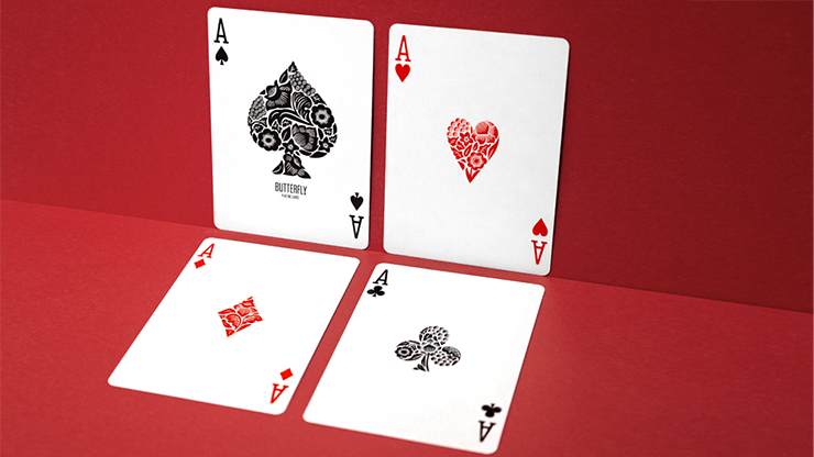Butterfly Worker Marked Playing Cards (Red)