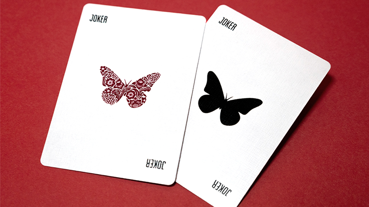 Butterfly Worker Marked Playing Cards (Red)