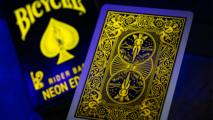 Bicycle Neon Rider Back Yellow-Starburst Deck Playing Cards