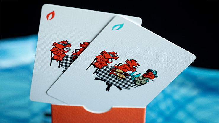 Franklin BBQ Classic Orange Playing Cards