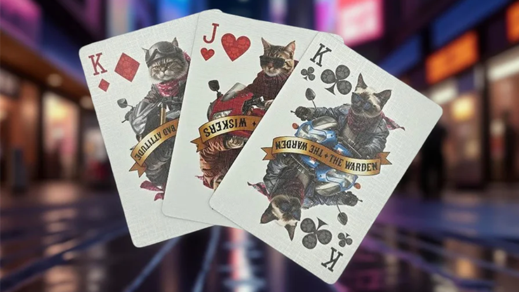Biker Cats Playing Cards