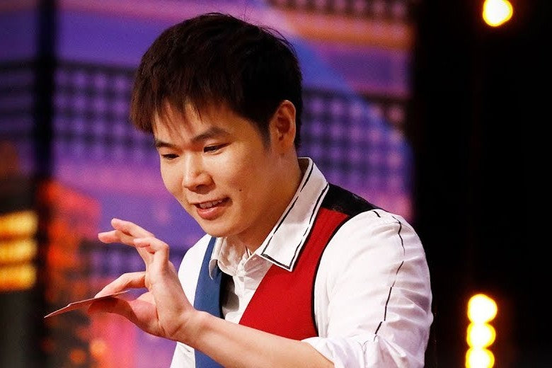 Eric Chien performing on the America's Got Talent stage