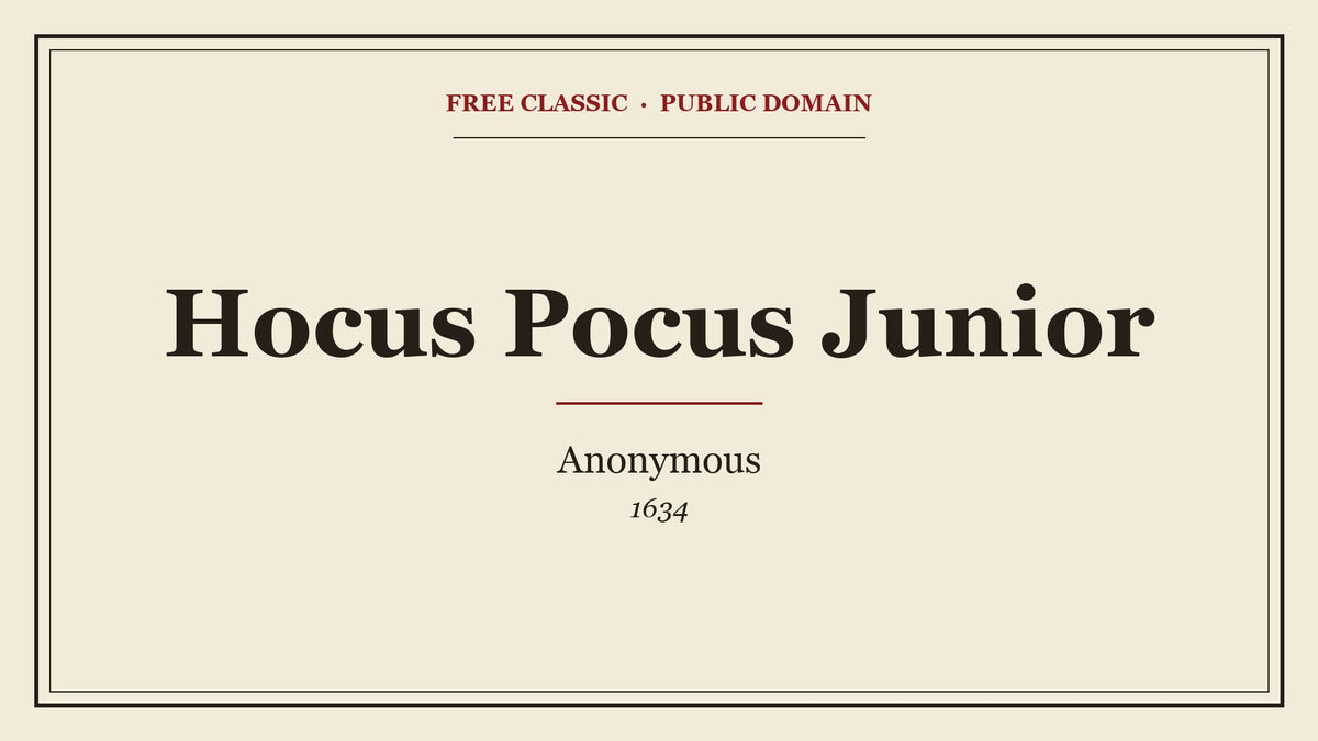 Hocus Pocus Junior by Anonymous - free eBook cover