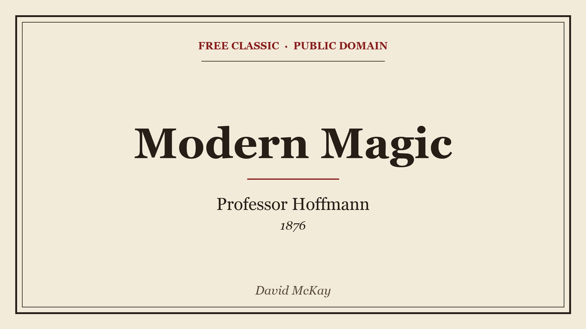 Modern Magic by Professor Hoffmann - free eBook cover