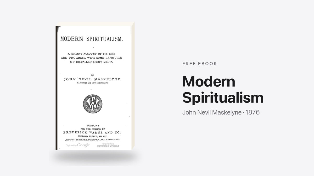 Modern Spiritualism by John Nevil Maskelyne - free eBook cover