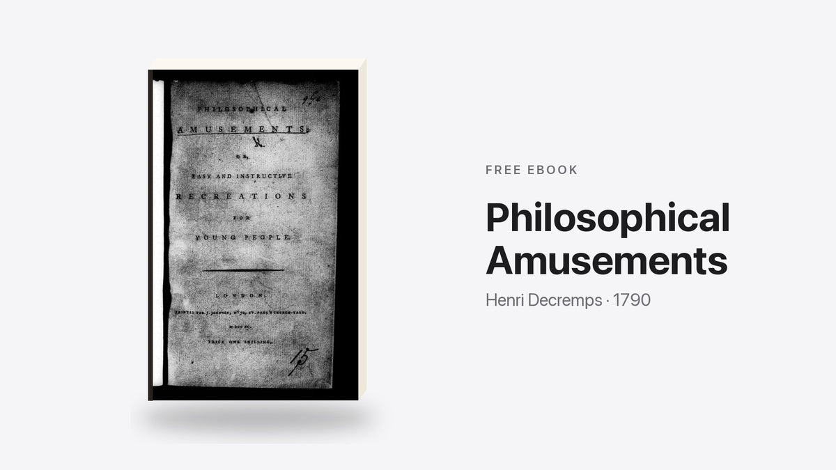 Philosophical Amusements by Henri Decremps - free eBook cover