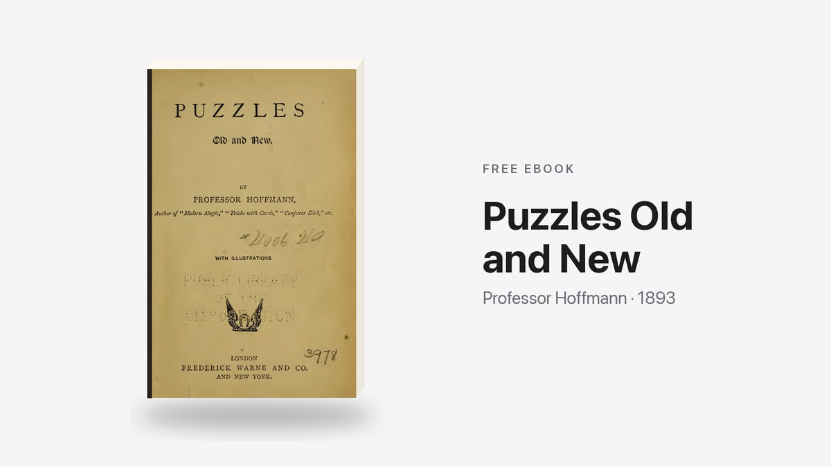 Puzzles Old and New by Professor Hoffmann - free eBook cover