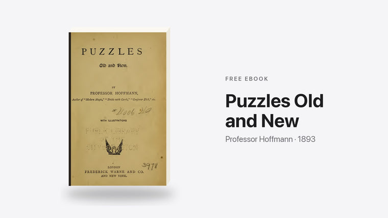 Puzzles Old and New by Professor Hoffmann - free eBook cover