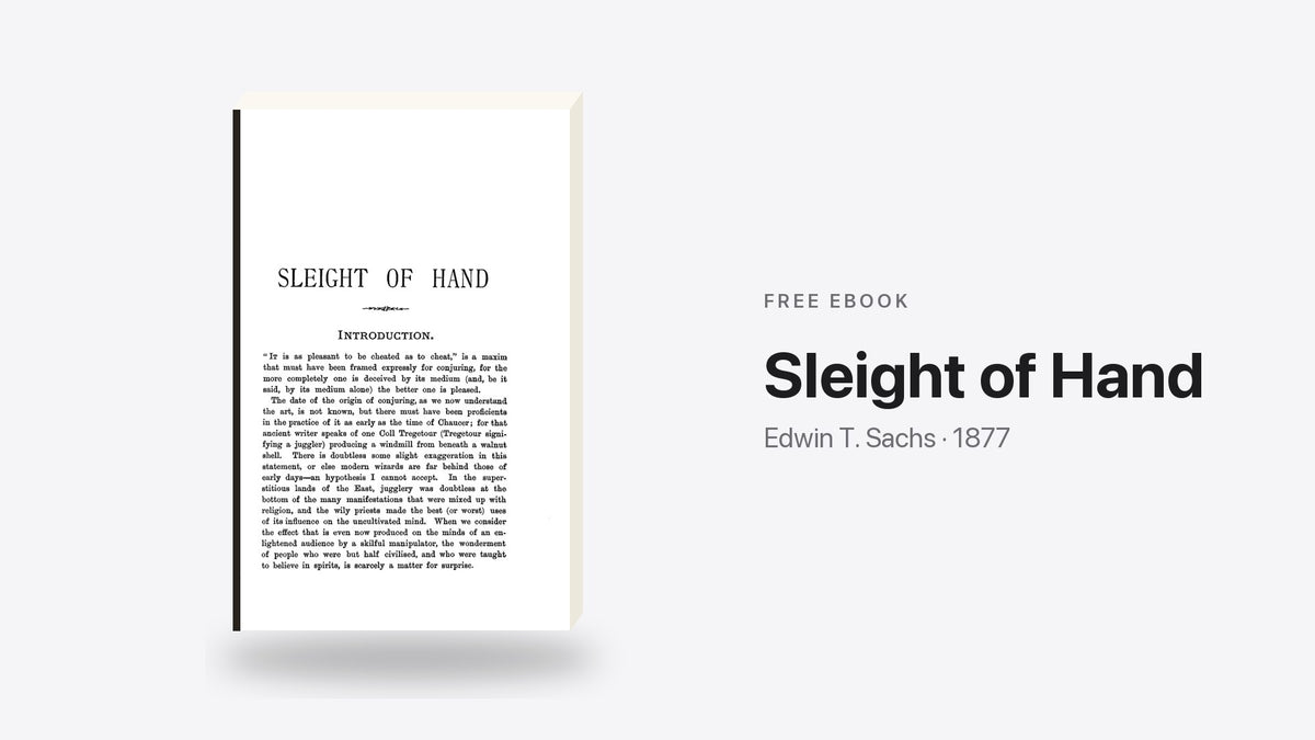 Sleight of Hand by Edwin T. Sachs - free eBook cover