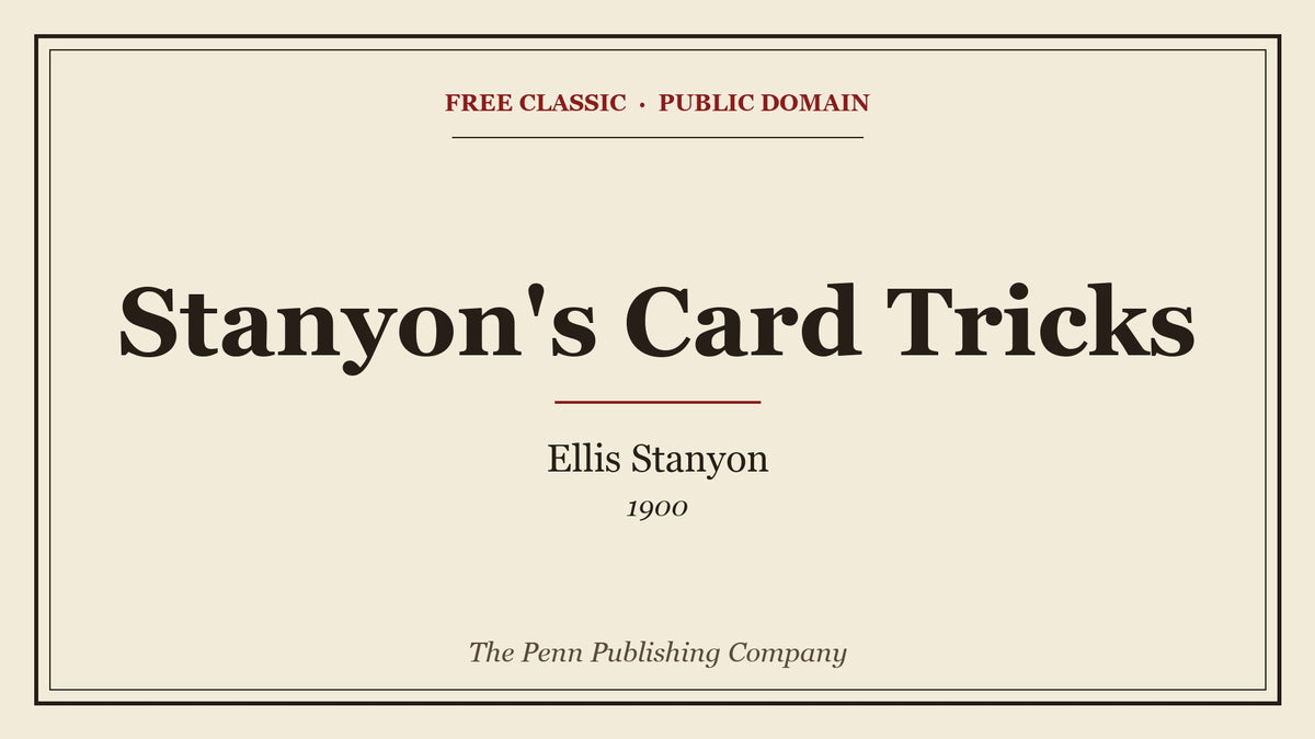 Stanyon's Card Tricks by Ellis Stanyon - free eBook cover