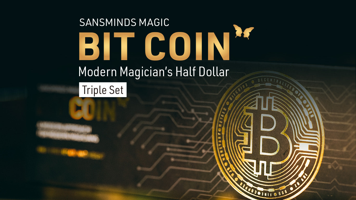 Bitcoin - Modern Magician’s Half Dollar - Triple Set - SansMinds Creative Lab - The Online Magic Store