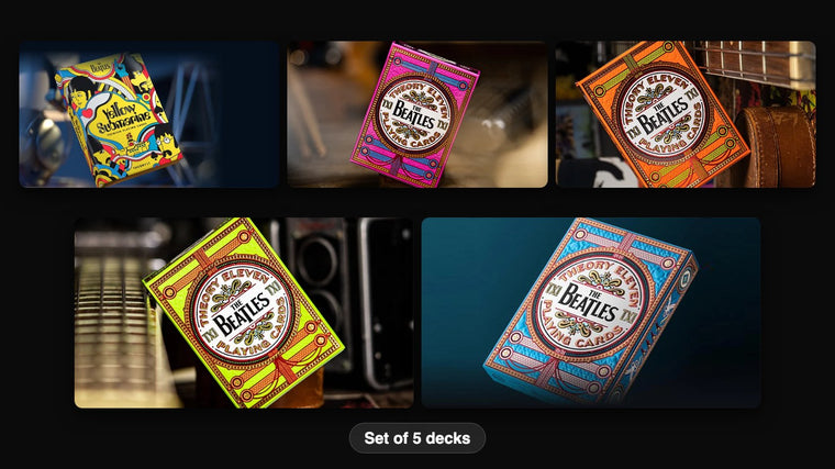 The Beatles Playing Cards: All Five Colours: every deck in the set