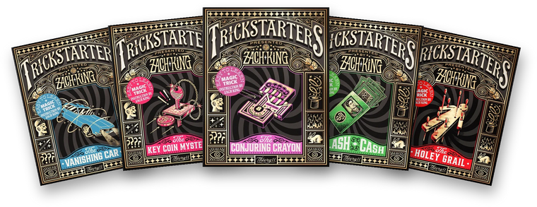 All five Trickstarters boxes fanned out
